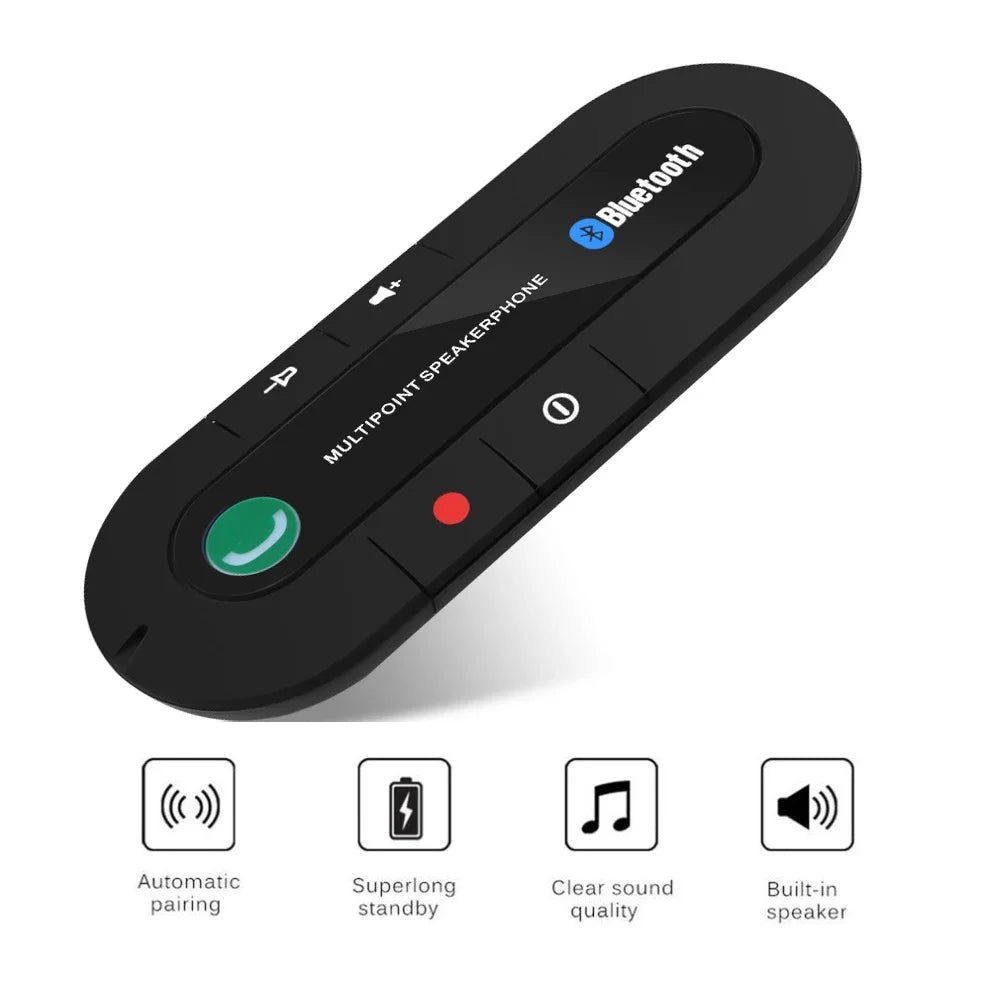 Wireless Bluetooth Car Kit Handsfree MP3 Music Player Sun Visor Clip Receiver