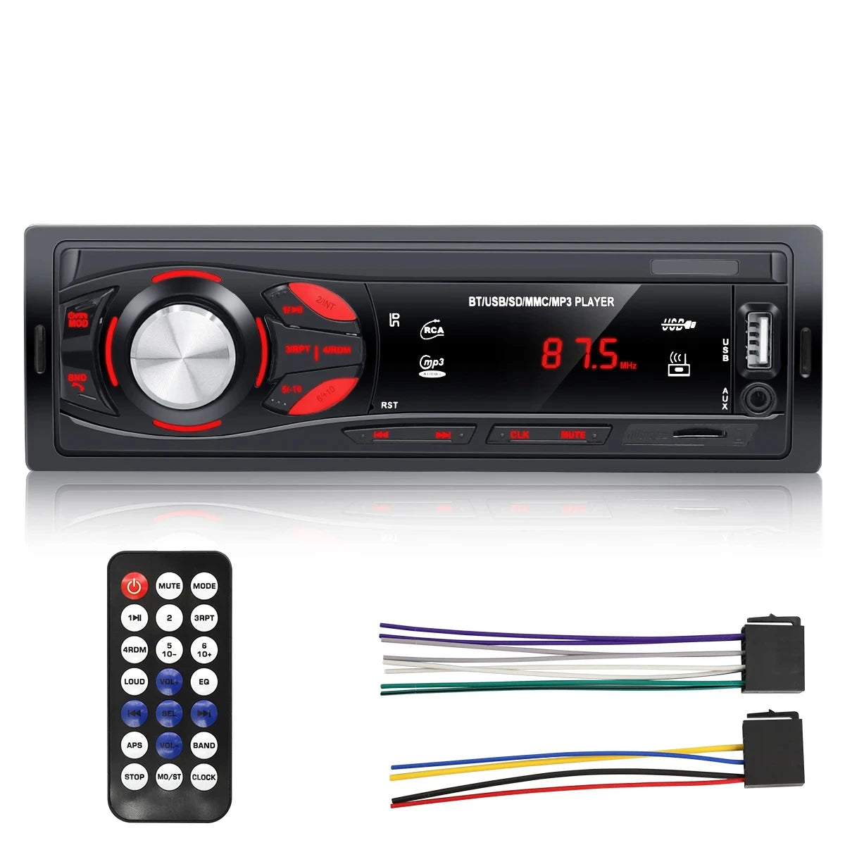 PHONEPACE Bluetooth Car Stereo 4x15W FM Radio MP3 USB SD AUX Hands Free