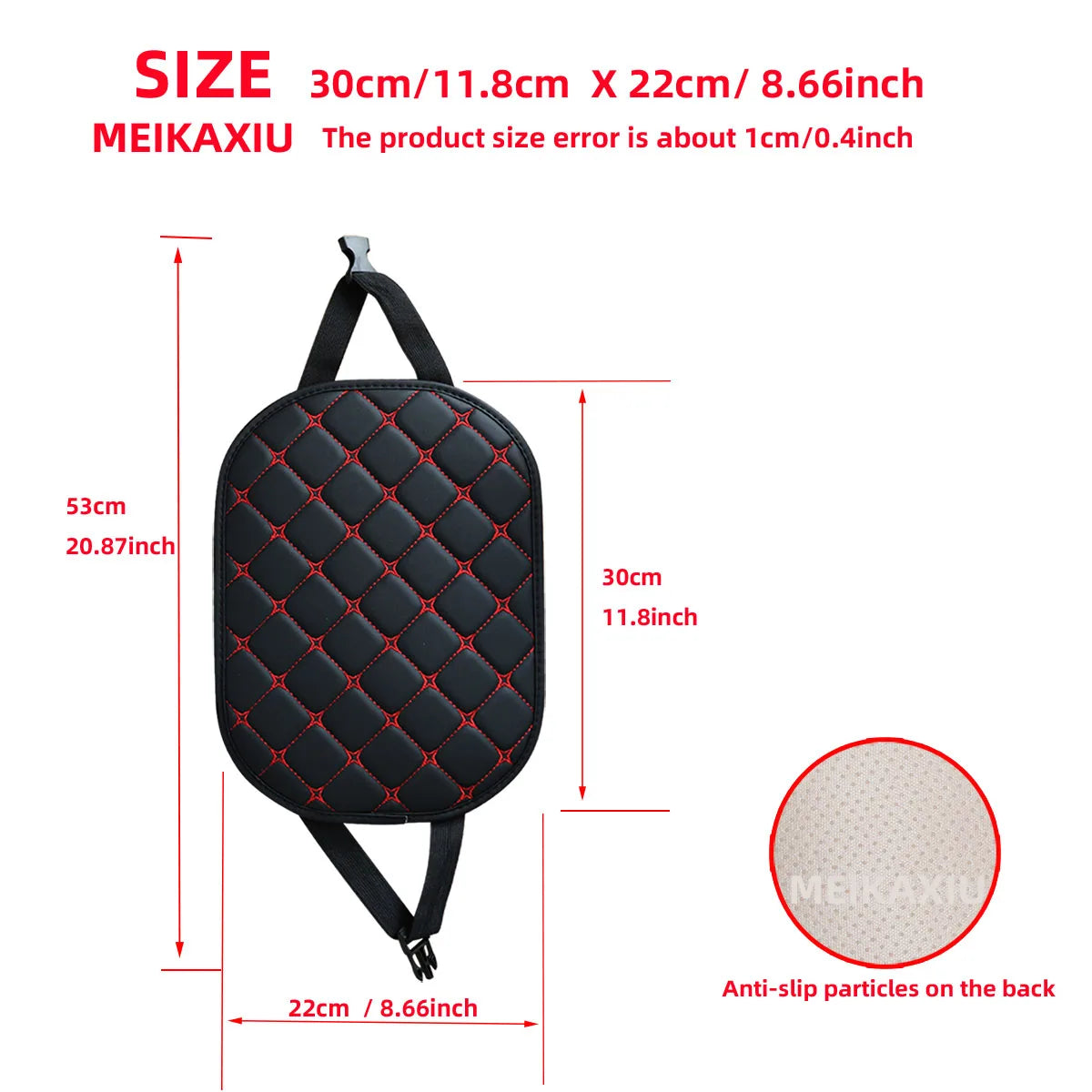 PU Leather Embroidered Car Headrest Pillow Detachable Neck Support Cushion