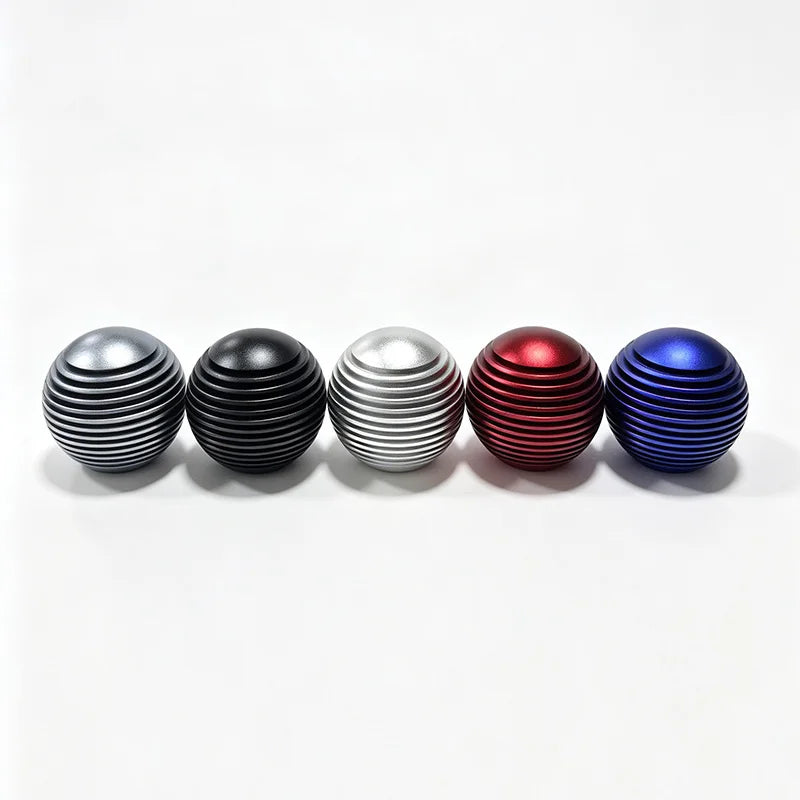 Aluminum Alloy Gear Shift Knob Ribbed Spherical Manual Shifter 3 Adapters