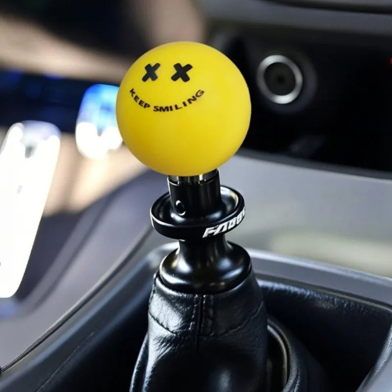 Universal JDM Smile Face Gear Shift Knob Manual Transmission Shifter Yellow Black