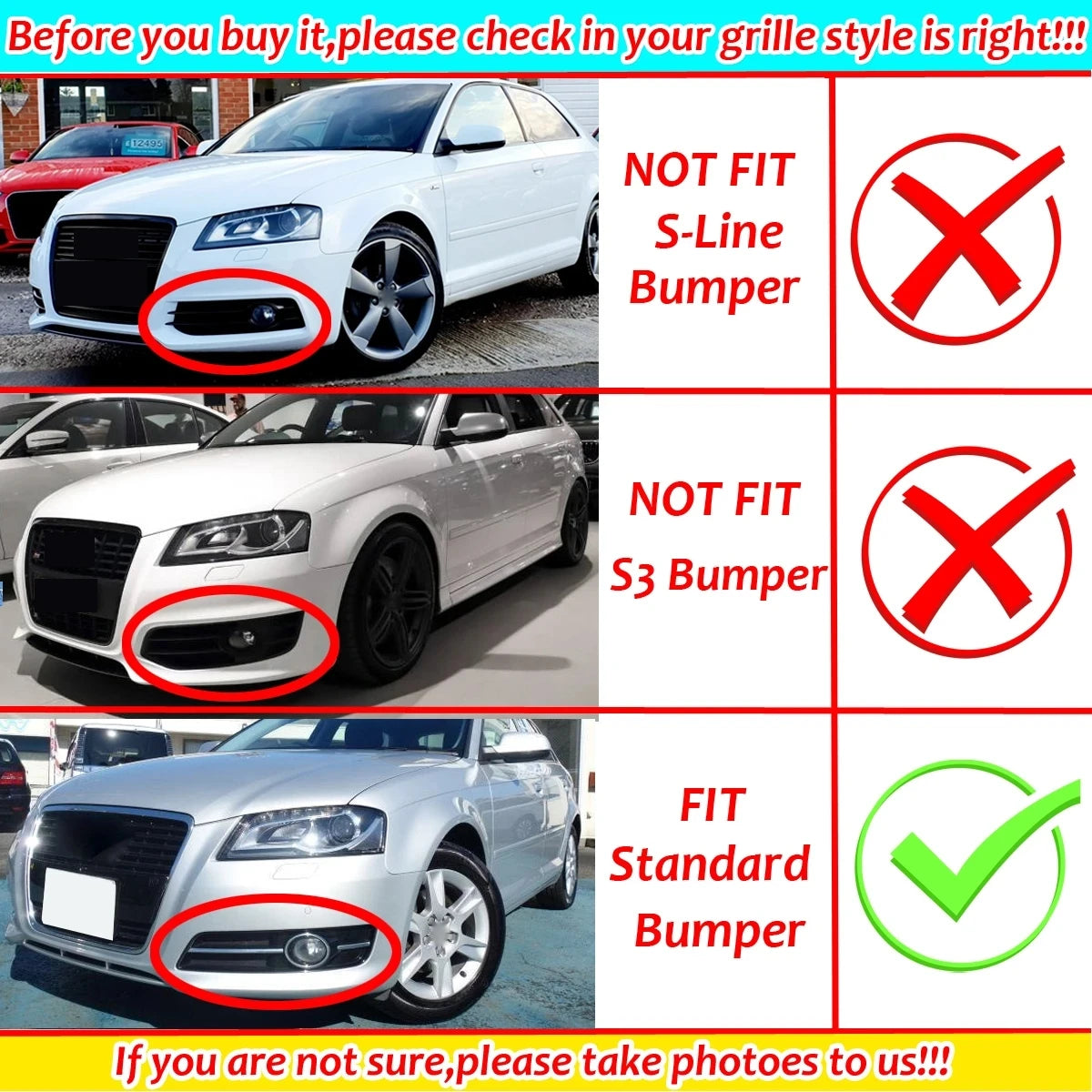Honeycomb Fog Light Grille for Audi A3 8P 2009–2013