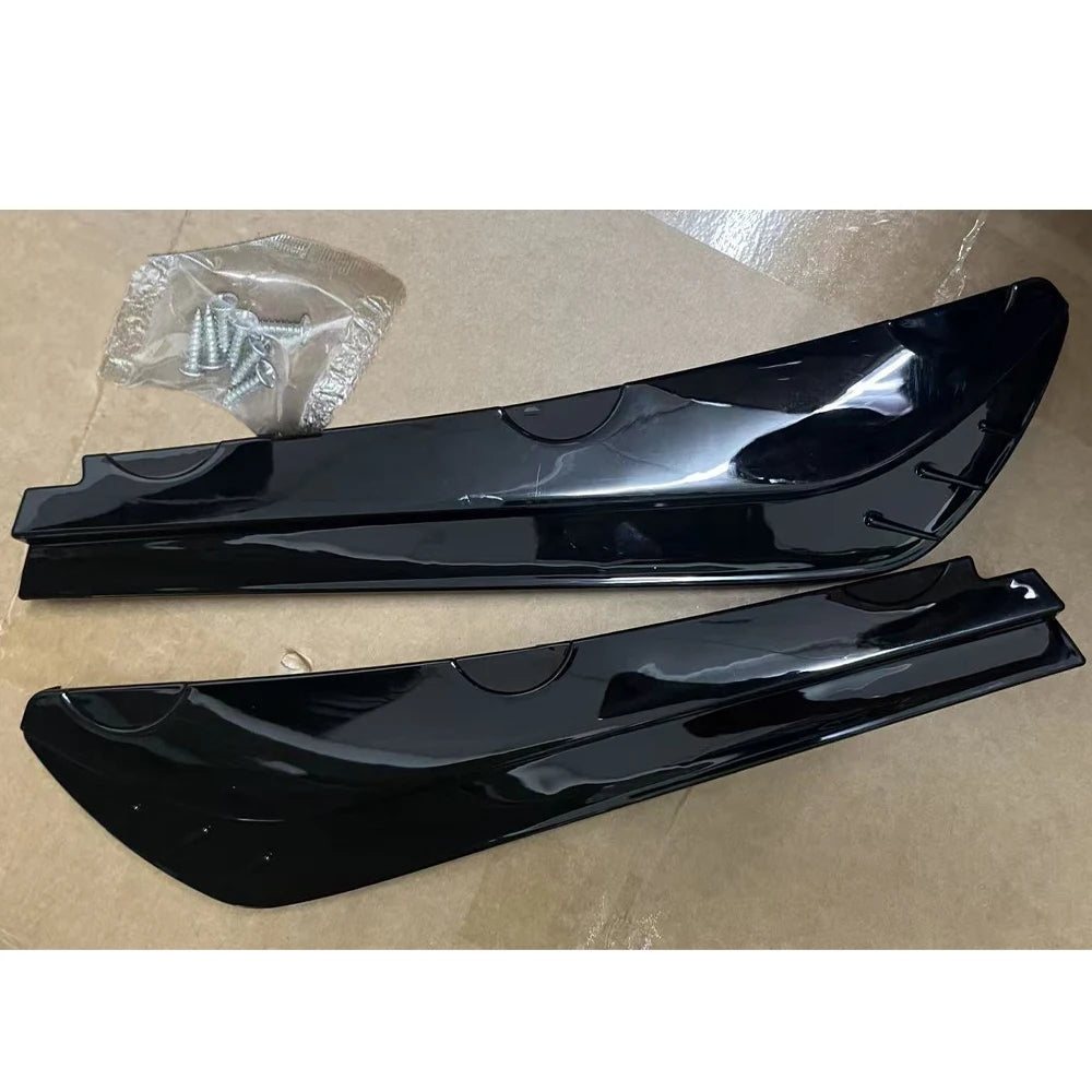 2Pcs Universal Gloss Black Rear Bumper Splitter Canards Side Winglets Protector