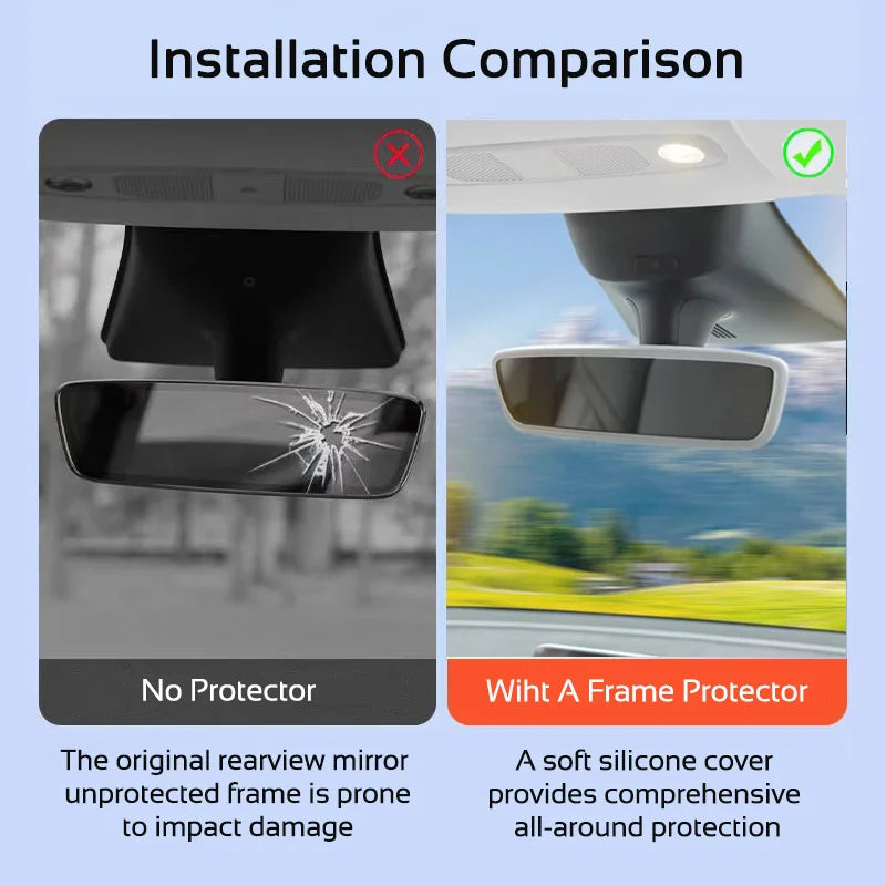 Silicone Rearview Mirror Frame Protector for Tesla Model 3 Y YL Highland Juniper
