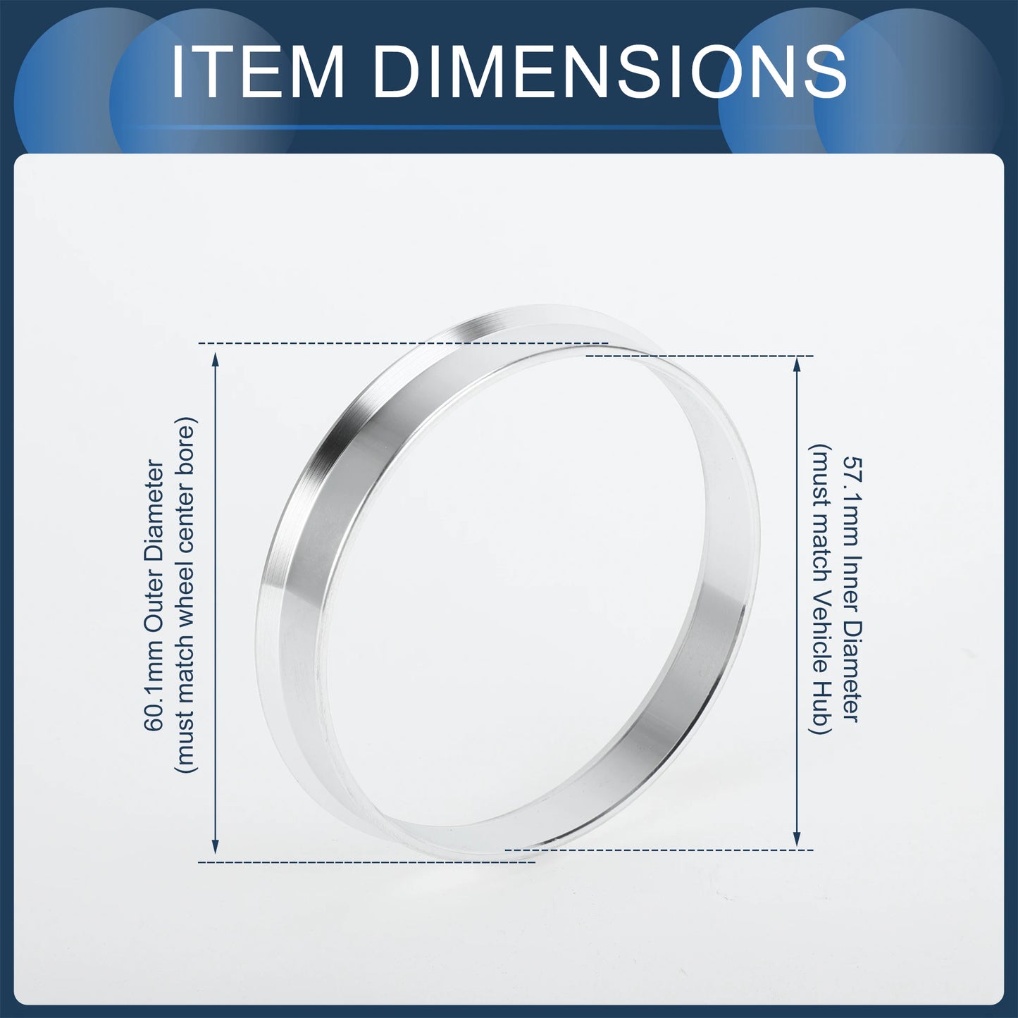 UXCELL 4Pcs Hub Centric Rings Wheel Centering Rings 56.1-64.1mm OD