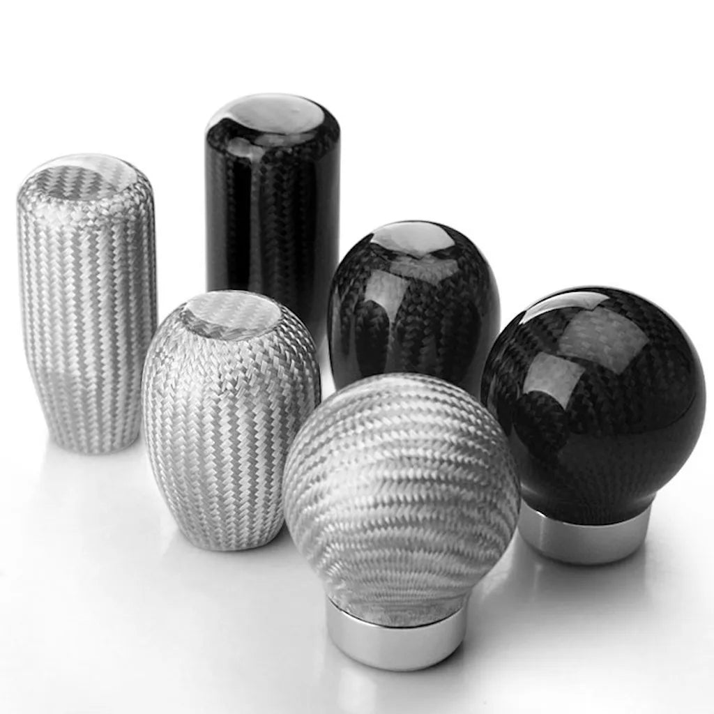 Universal Carbon Fiber Style Round Gear Shift Knob AT MT Car Shifter