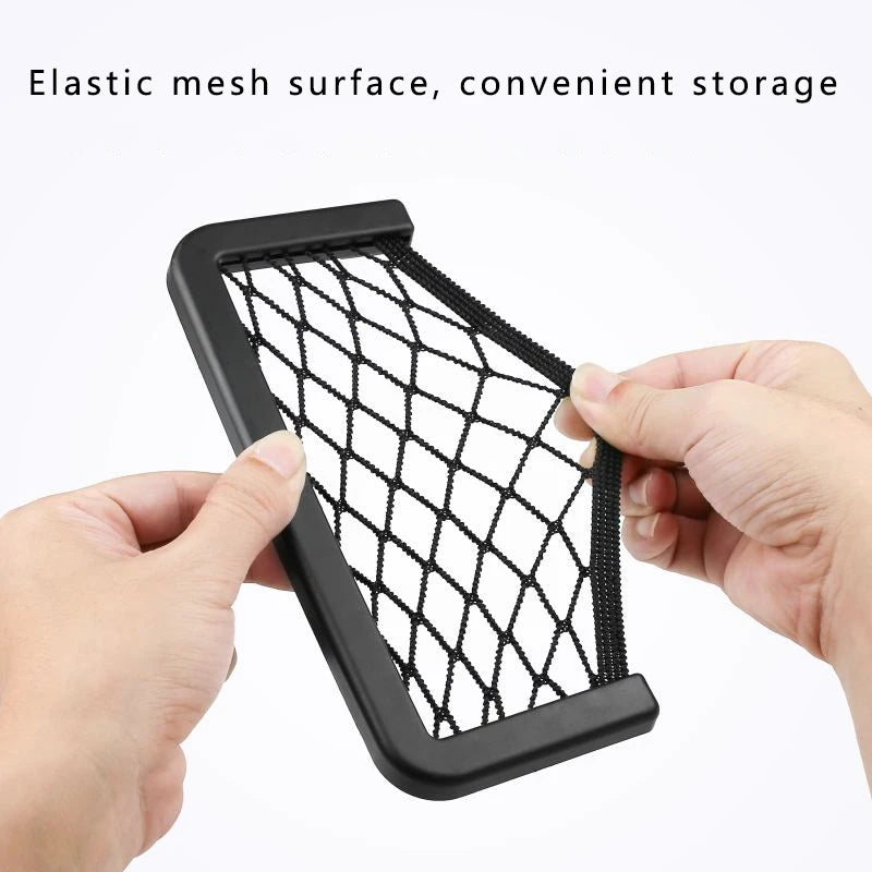 Adhesive Car Storage Net Bag Seat Organizer Door Side Pocket Phone Holder