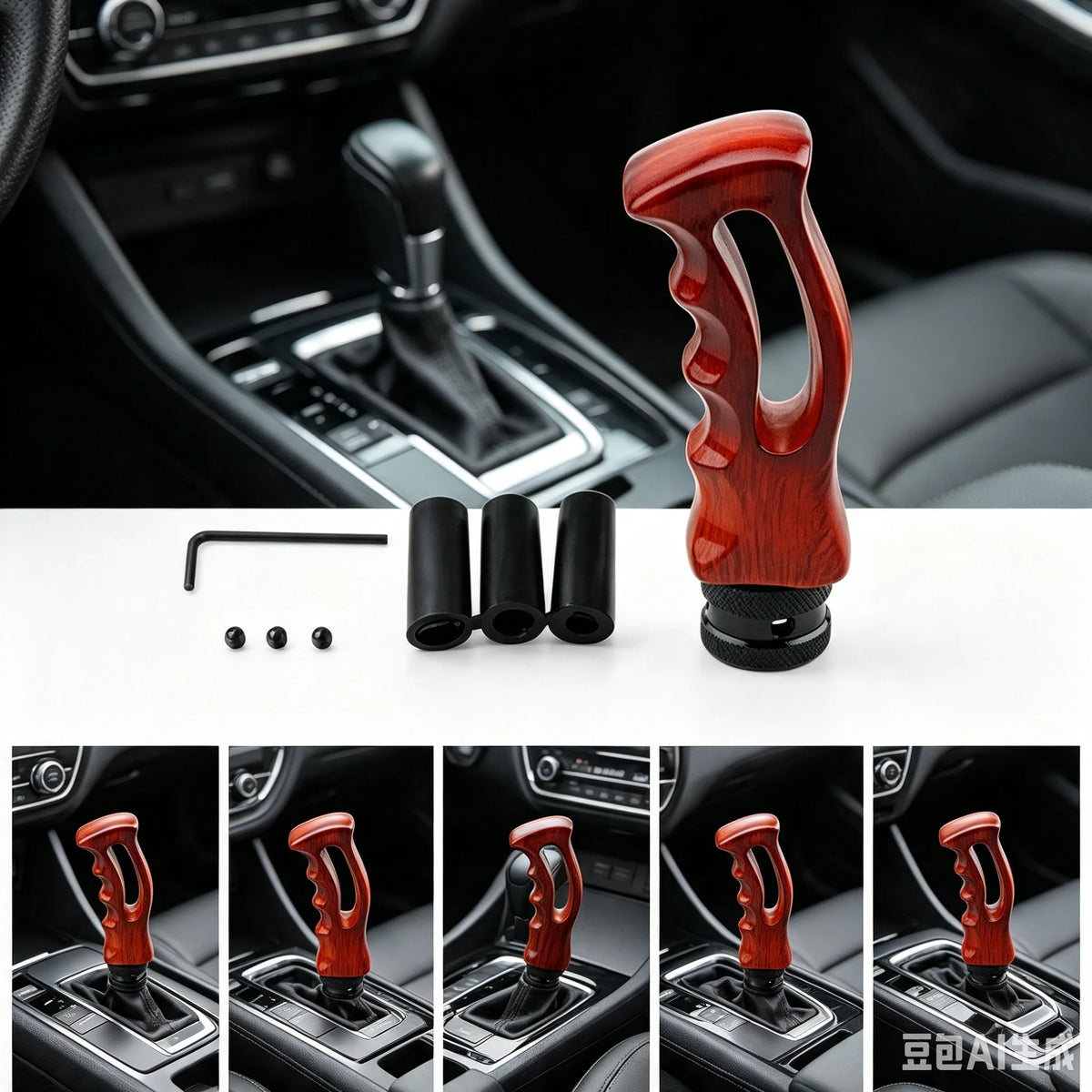 5 Speed Resin AT MT Gear Shift Knob Aluminum Shifter Lever for Honda Toyota