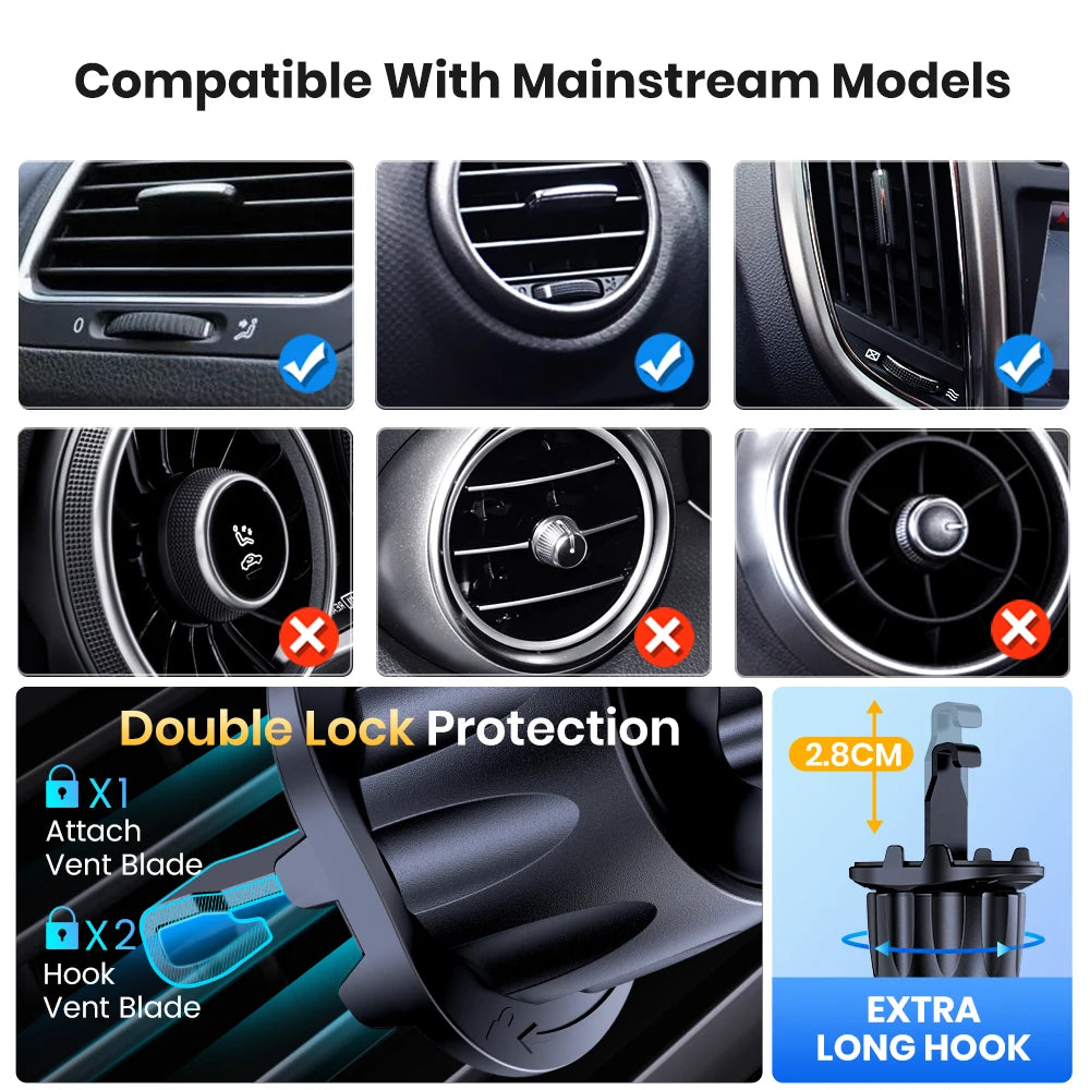 TOPK Magnetic Car Phone Holder Air Vent Mount 6 N52 Magnets Universal iPhone