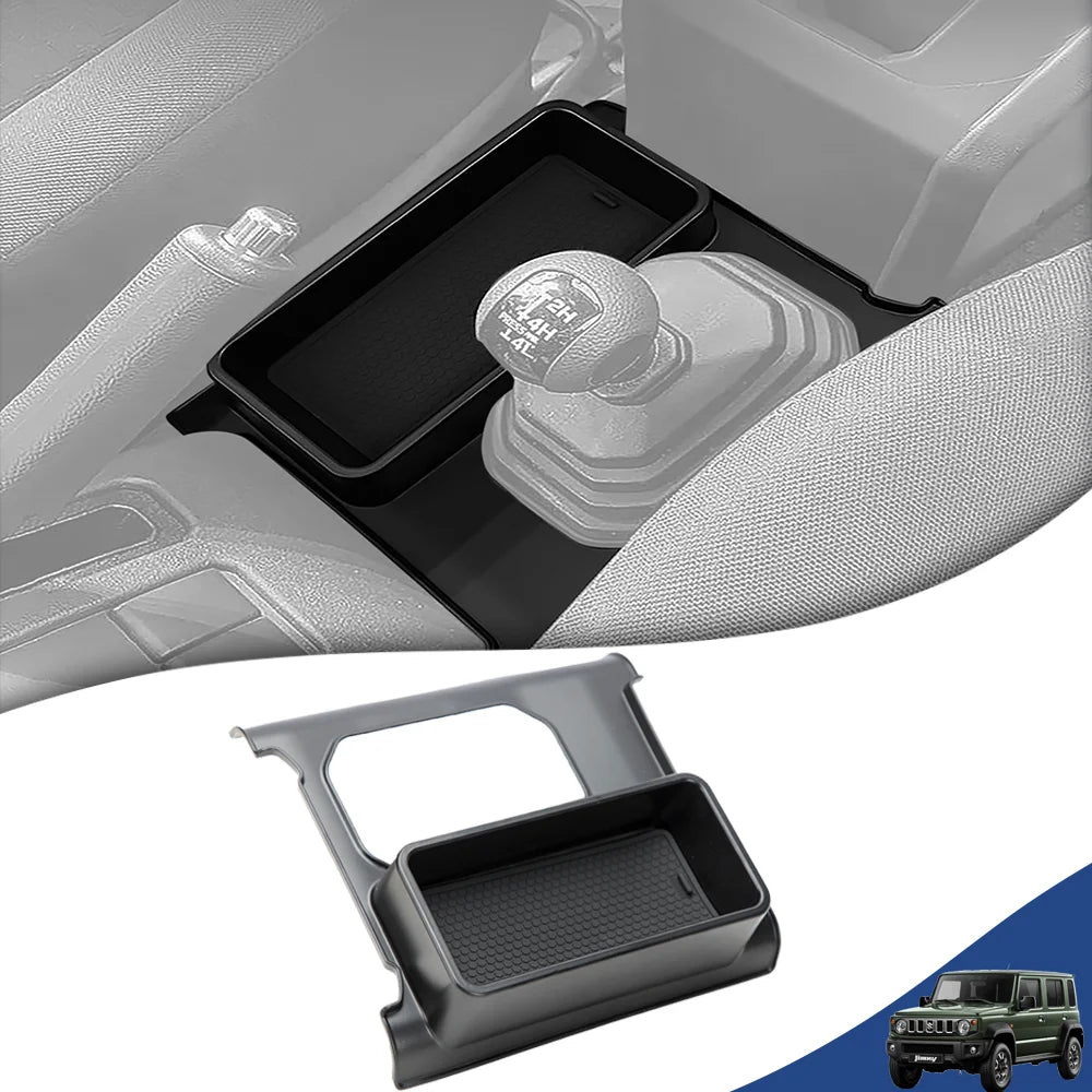 Gear Shift Storage Organizer Tray with Cup Holder for Suzuki Jimny 2024–2026