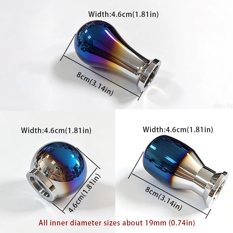 3 Style Universal Gear Shift Knob Burnt Blue Aluminum MT Shifter Ball 4.6/8cm