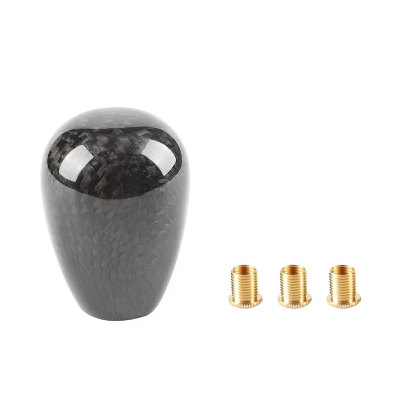Universal Carbon Fiber Style Round Gear Shift Knob AT MT Car Shifter