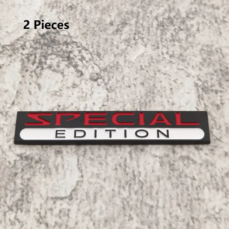 2PCS 3D Zinc Alloy Special Edition Car Fender Badge Emblem Trunk Decal Sticker