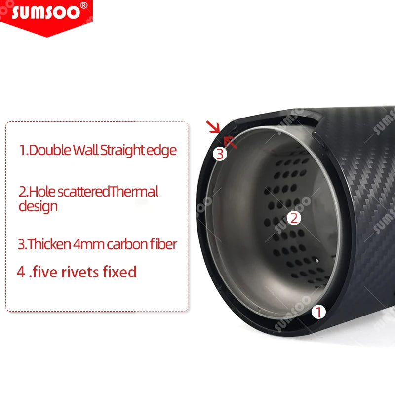 1 x Carbon Fiber Exhaust Tip for BMW M2 M3 M4 M135i M235i M140i M240i