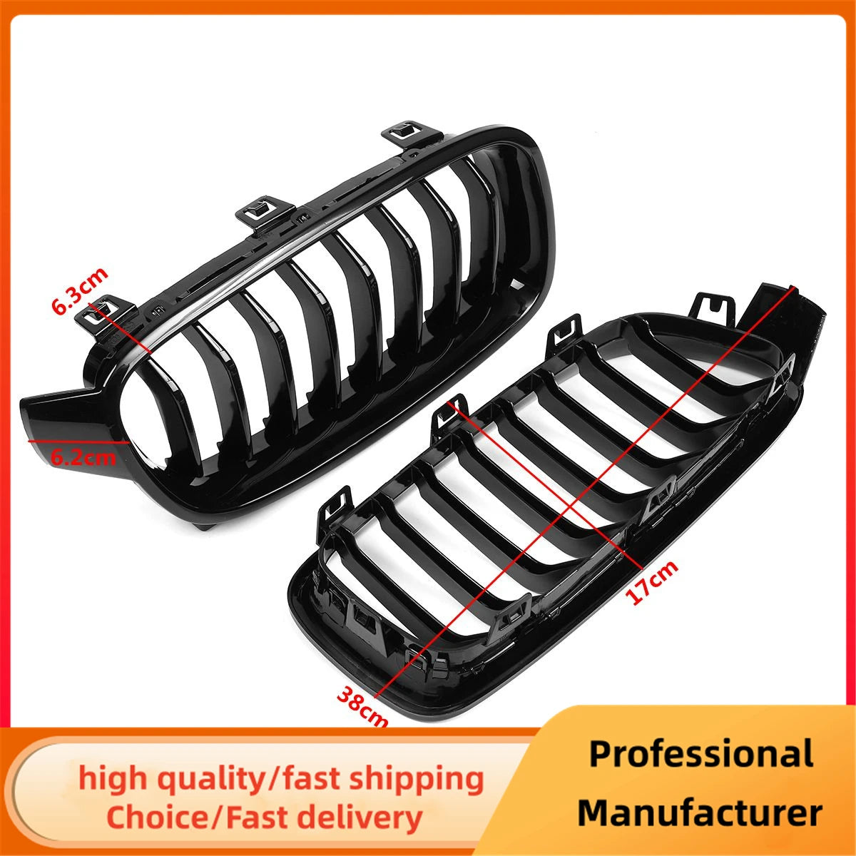 Gloss Black Front Kidney Racing Grille for BMW 3 Series F30 F31 F35 2012–2018