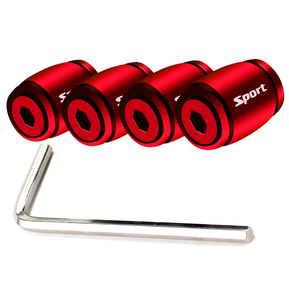 Zinc Alloy Anti-Theft Tire Valve Stem Caps Airtight Wheel Valve Covers for Cars