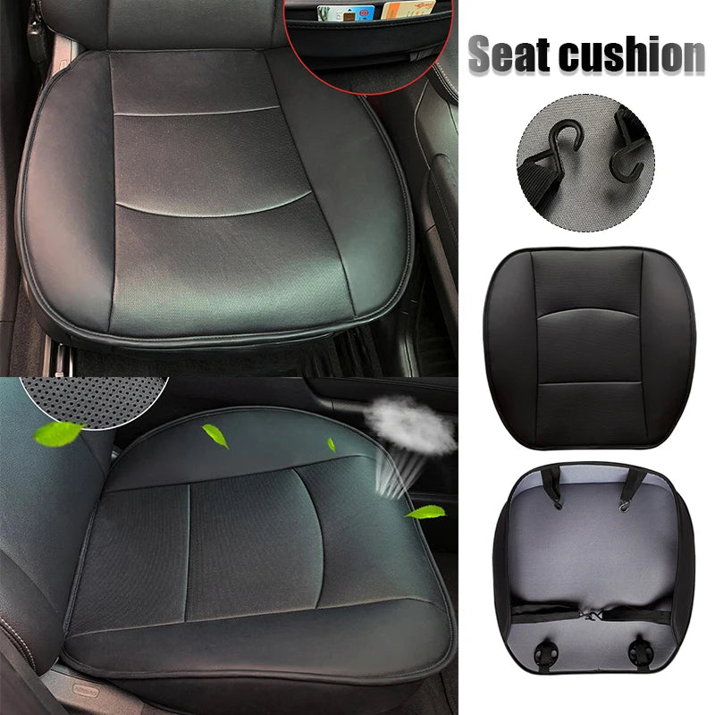Universal PU Leather Front Car Seat Cover Breathable Single Seat Protector Cushion