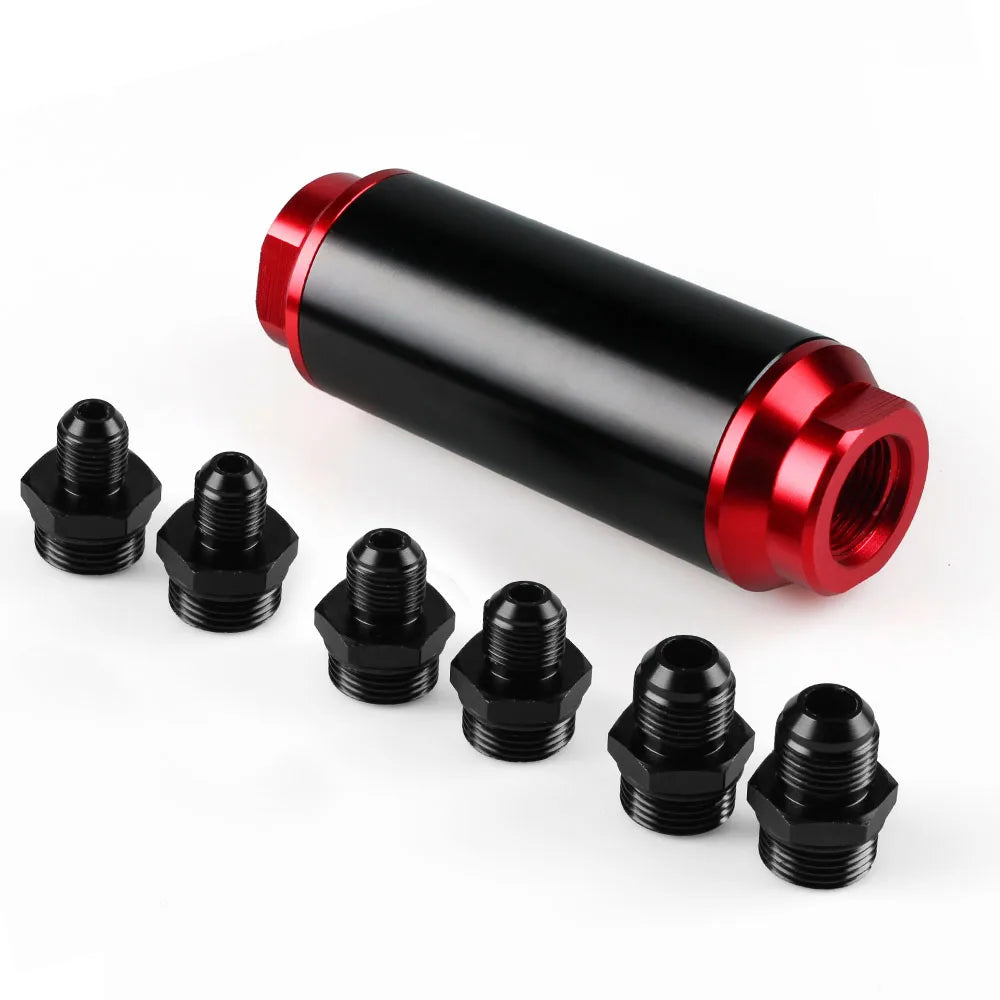44MM/50MM Racing Inline Fuel Filter Aluminum 60 Micron & 100 Micron