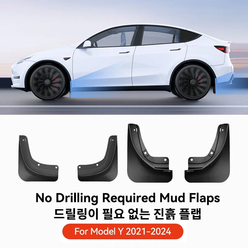 Front & Rear Mud Flaps Splash Guards for Tesla Model 3 Highland 2021–2026