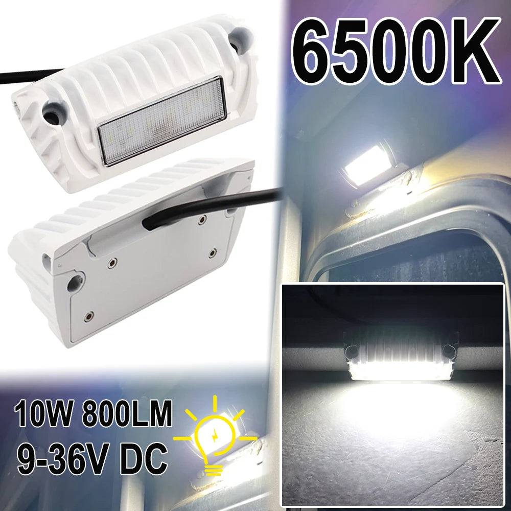 12V/24V LED RV Exterior Porch Light 6500K Waterproof Awning & Camping Work Light