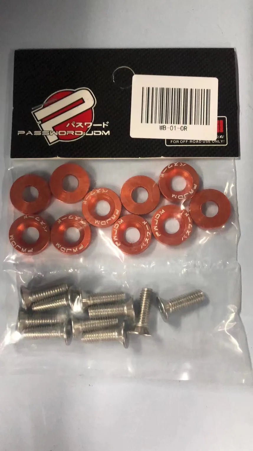 10PCS Universal M6 JDM Fender Washer & License Plate Bolt Kit Decorative