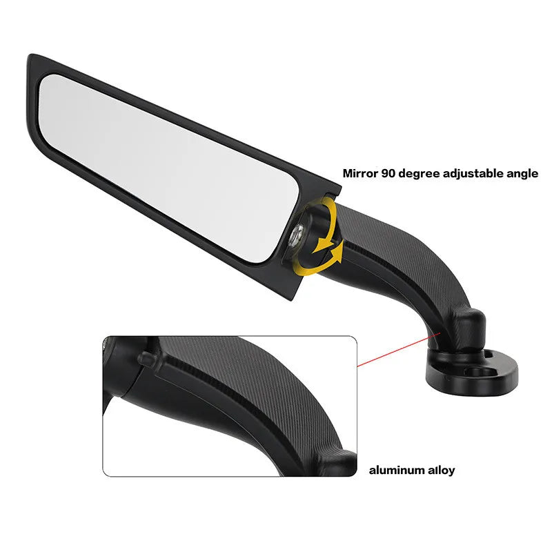 Motorcycle Wing Mirrors Adjustable Folding Rearview Side Mirrors BMW Honda Yamaha