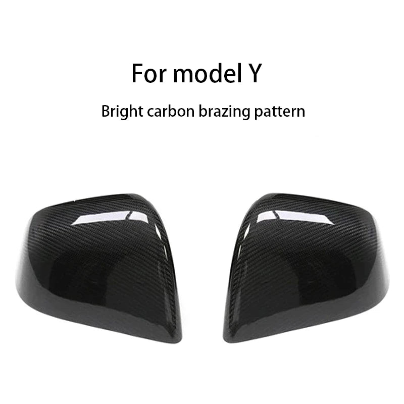 Real Dry Carbon Fiber Mirror Covers Matte Pair for Tesla Model 3 Y Highland