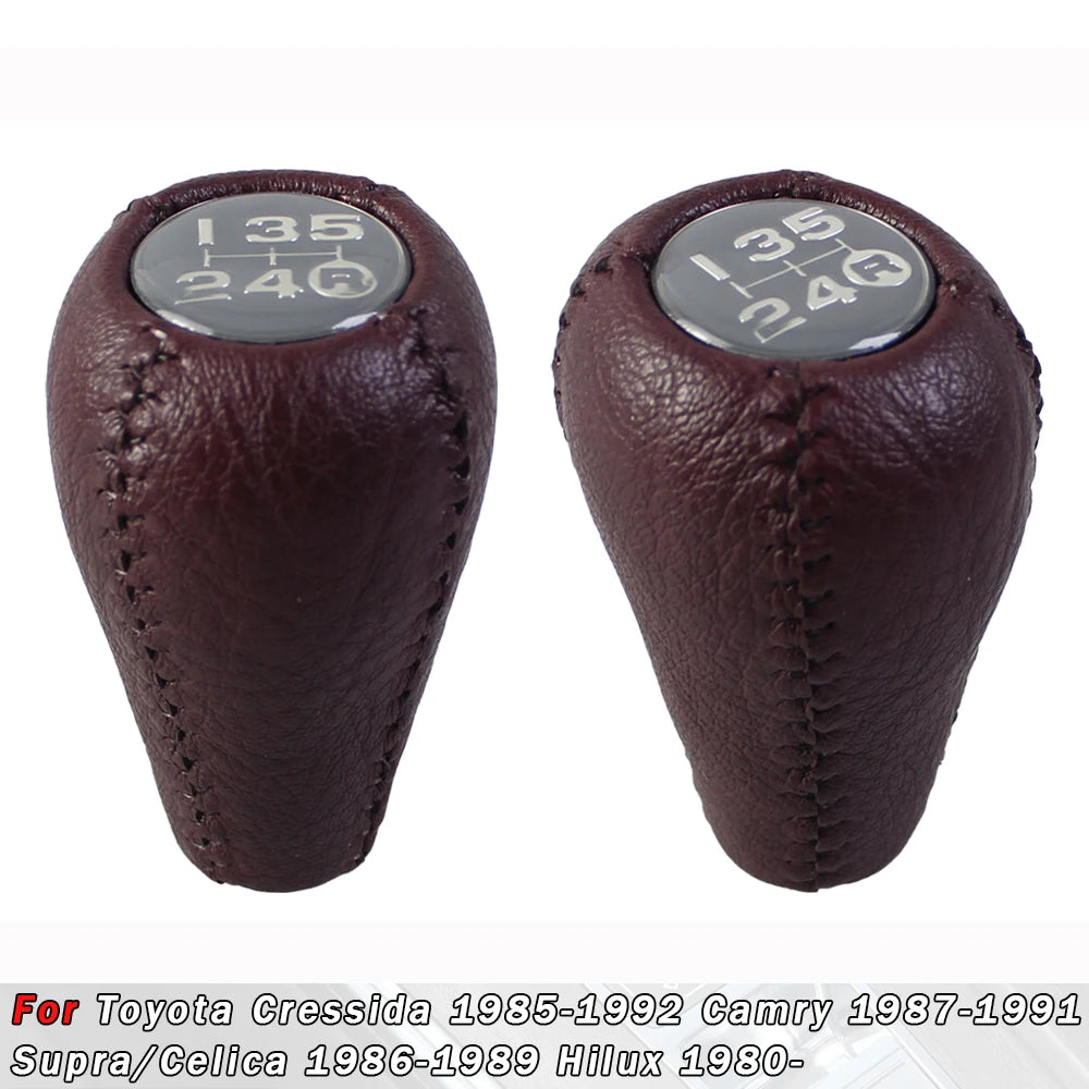 5 Speed PU Leather Gear Shift Knob for Toyota Cressida Camry Supra Celica Hilux