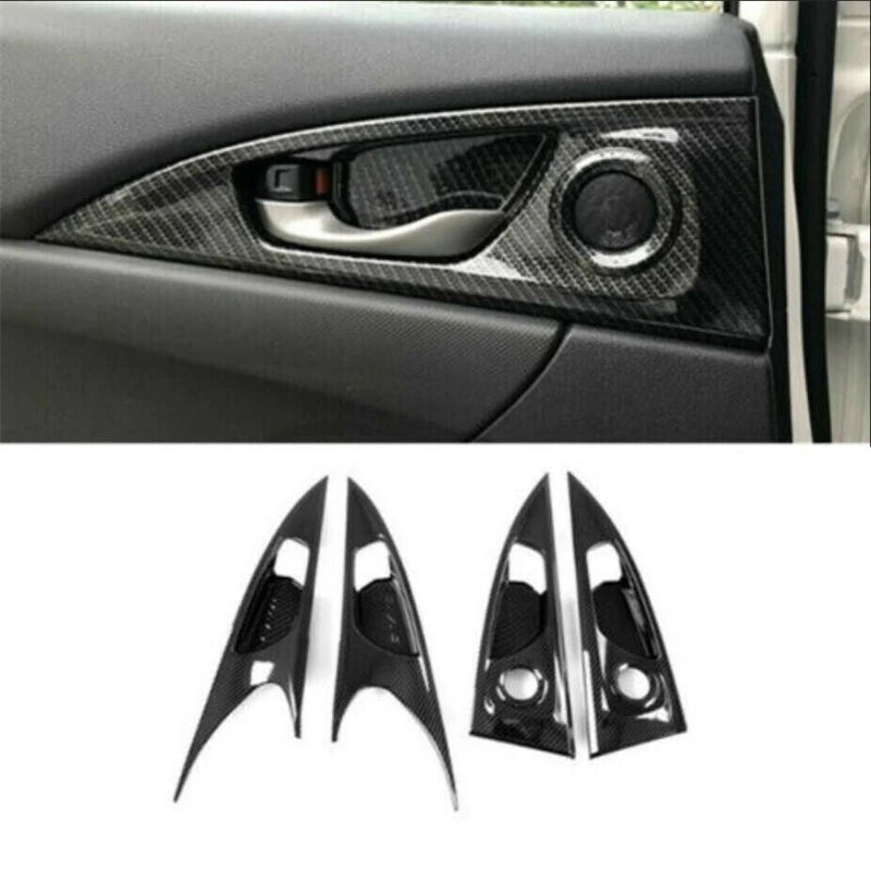 Carbon Fibre Door Handle Bowl Cover Trim for Honda Civic Hatchback 2020 2021