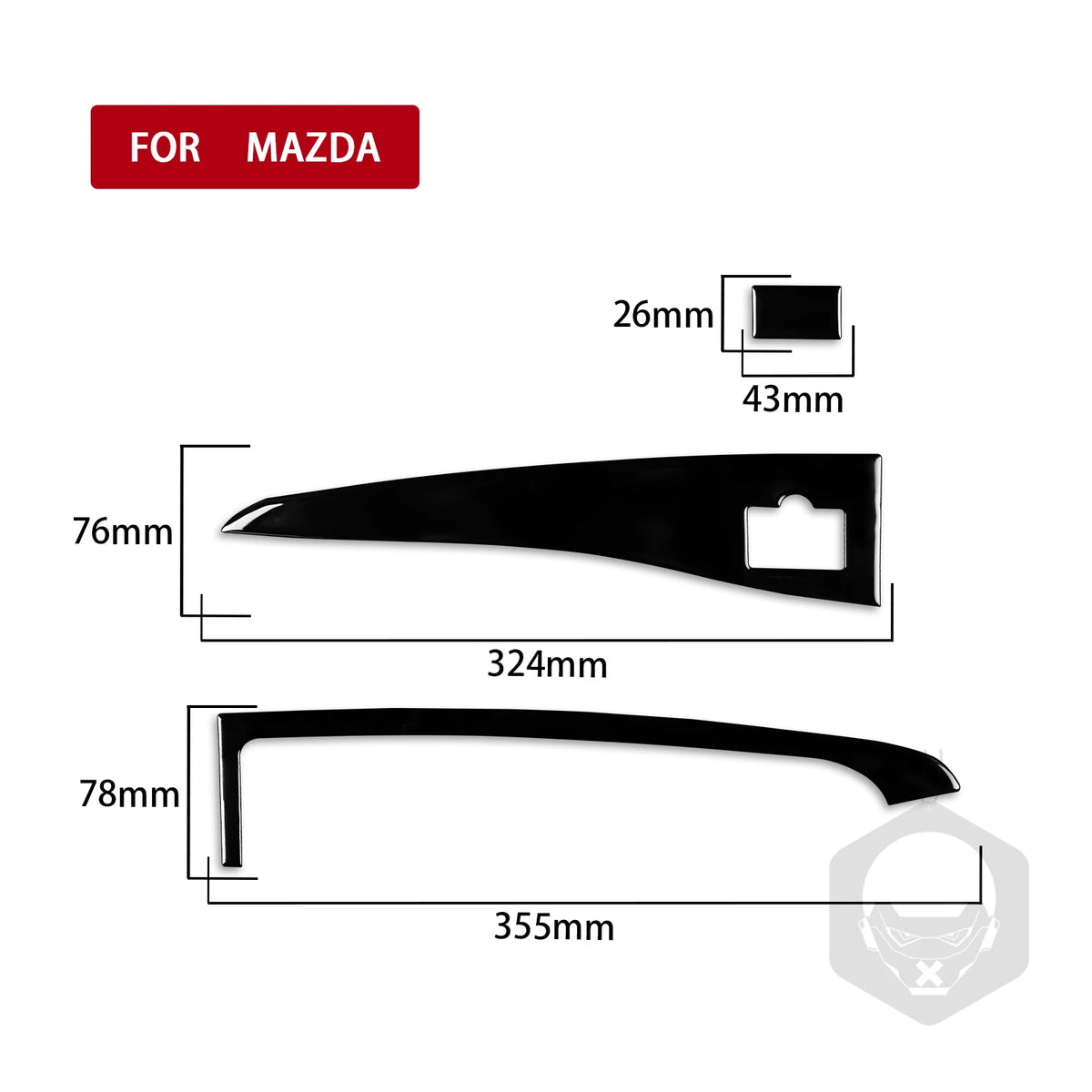 Piano Black Center Display Screen Panel Interior Trim for Mazda 3 Axela 2010-2013