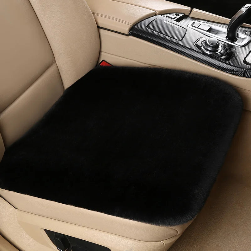 Universal Winter Plush Car Seat Cushion Soft Faux Rabbit Fur Seat Cover