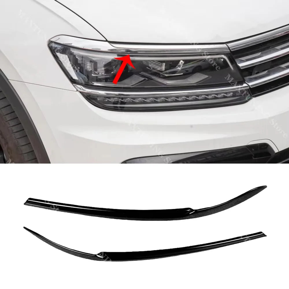 Front Bumper Grille Fog Light Black Trim For VW Tiguan MK2 R-Line 2017-2021