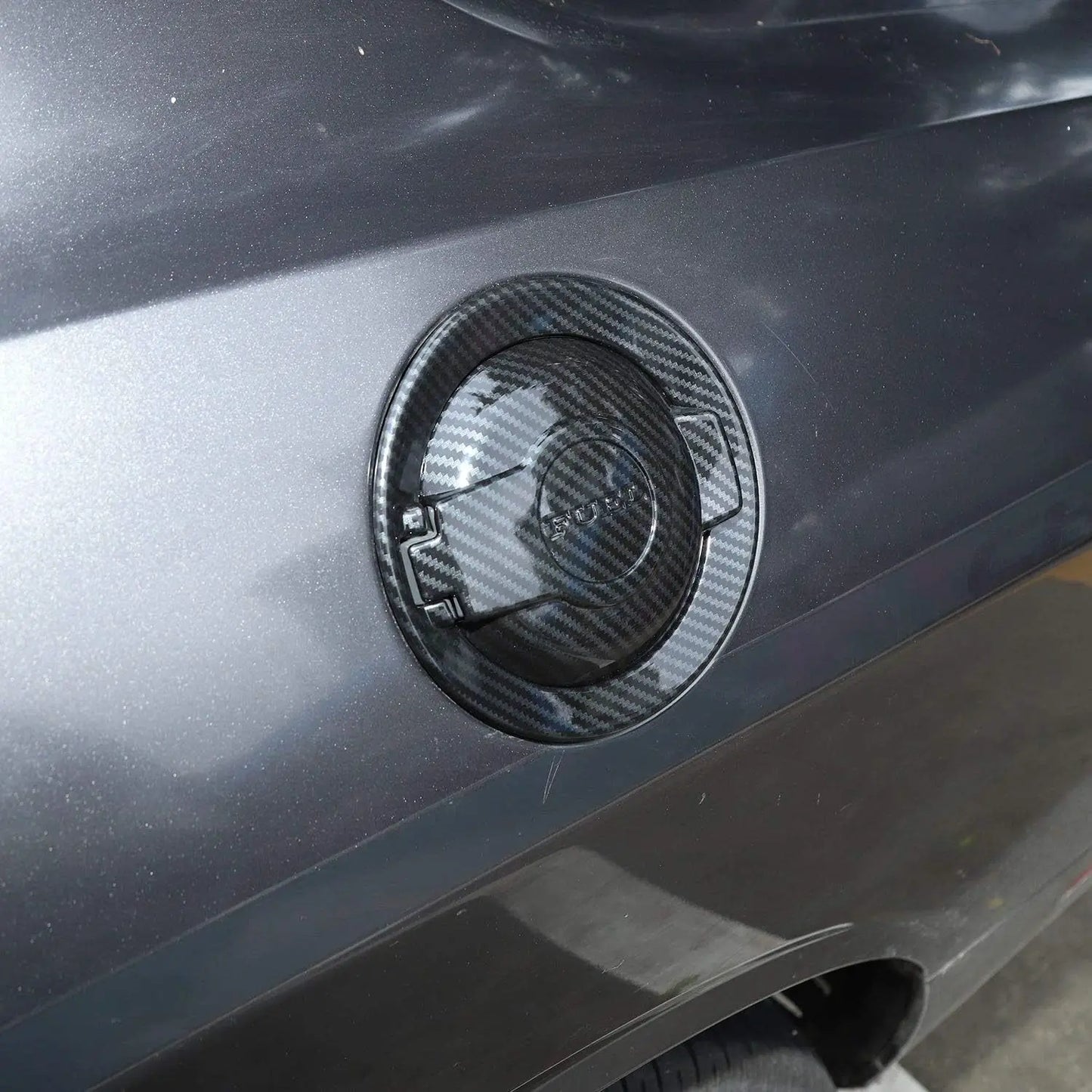 Carbon Fiber Style Fuel Filler Door Cover for Dodge Challenger 2008–2023