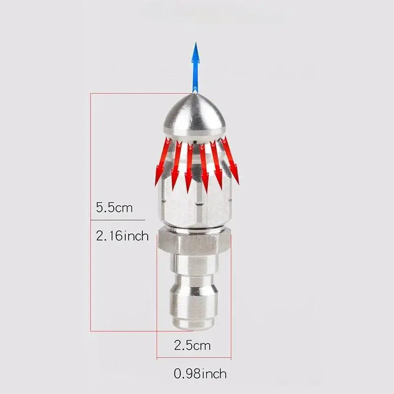G1/4" Sewer Jet Nozzle High Pressure Washer Drain Cleaning Hose Nozzle 5000 PSI
