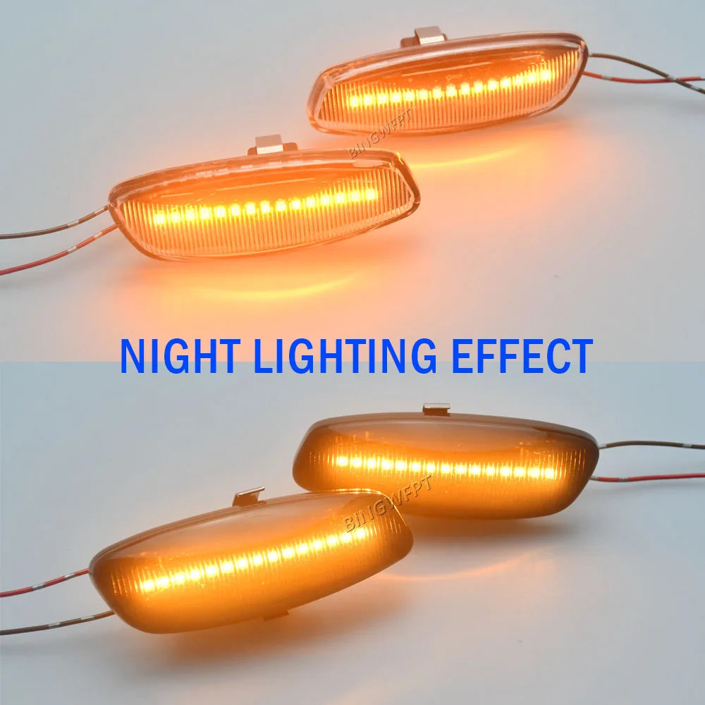 2Pcs LED Dynamic Side Marker Turn Signal Sequential Blinker Peugeot Citroen