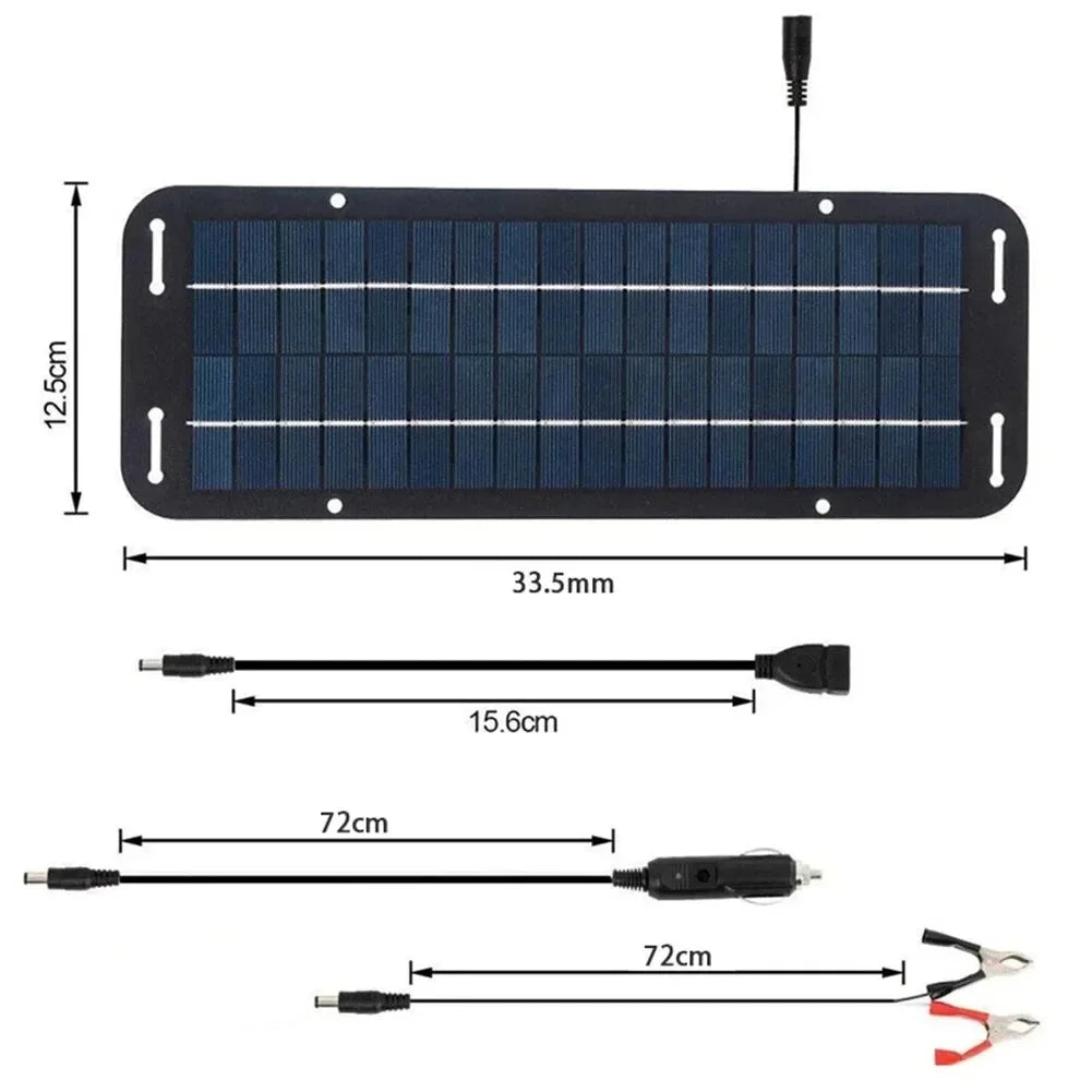 12V Monocrystalline Solar Battery Trickle Charger Panel Car Van Boat Power Kit