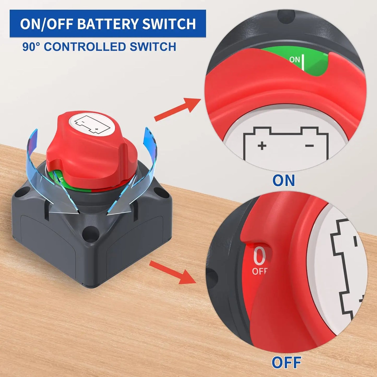 DaierTek Battery Disconnect Switch 12V-48V RV Car Marine Boat ATV UTV