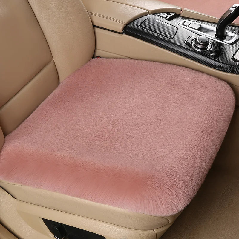 Universal Winter Plush Car Seat Cushion Soft Faux Rabbit Fur Seat Cover