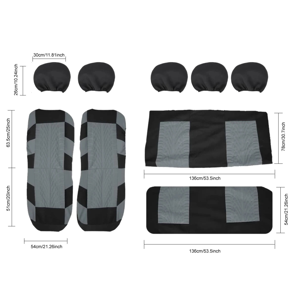 Universal Car Seat Cover Set Breathable Full Surround Seat Cushion Covers for 5-Seat