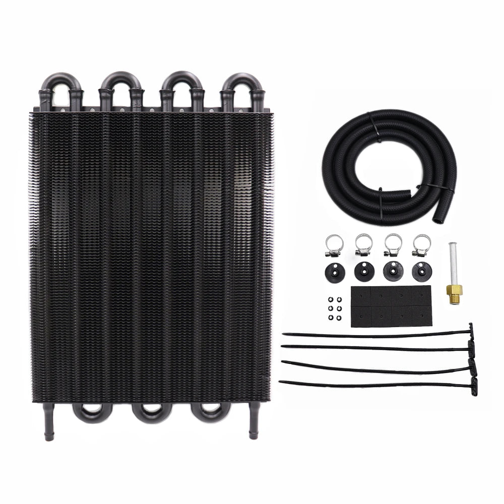 Universal Aluminum Transmission Oil Cooler Kit 4 6 8 Row Auto Manual Radiator