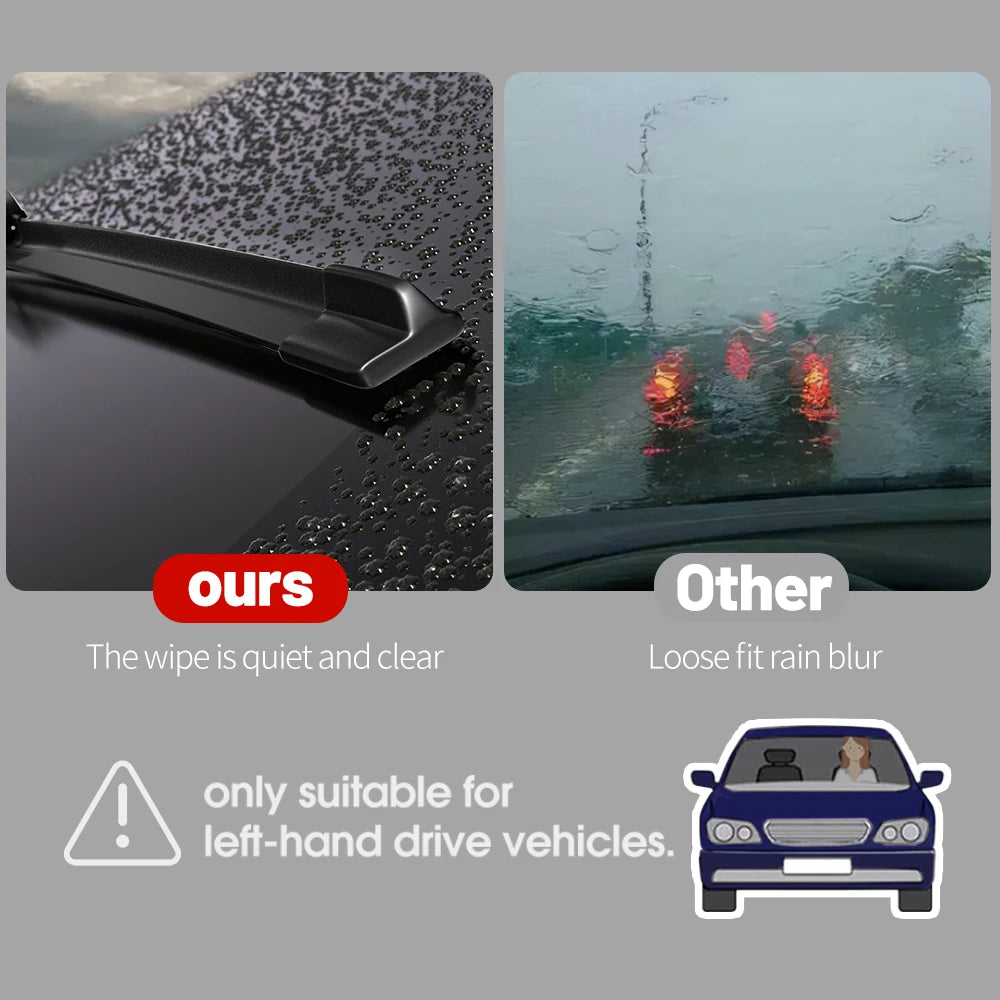 2PCS Front Windshield Wiper Blades for Ford Fiesta Mk5 Mk6 Mk7 2003–2023