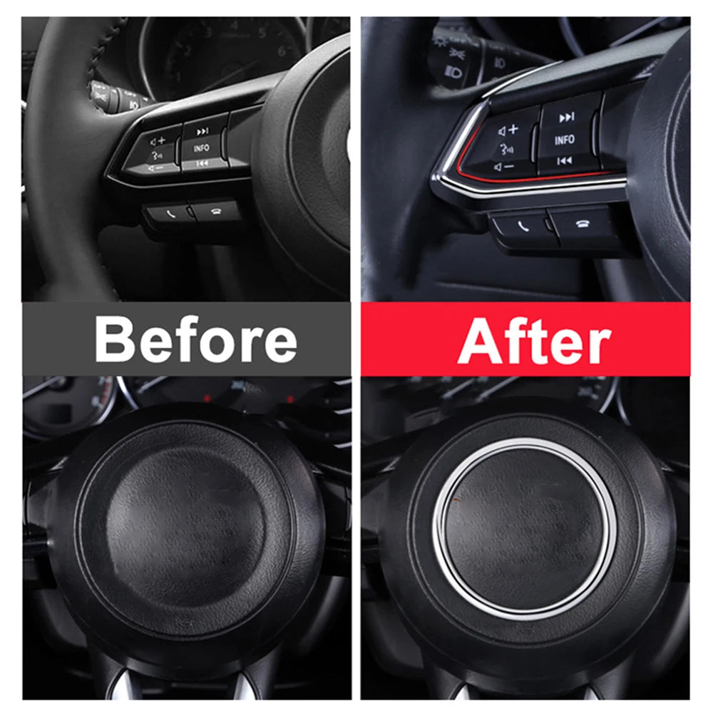 ABS Steering Wheel Button Panel Trim Cover for Mazda CX-5 2017–2025
