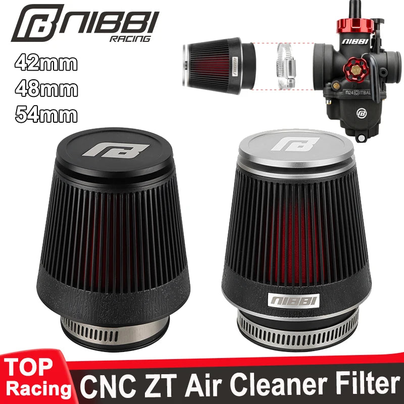 CNC Motorcycle Mushroom Air Filter Universal 42mm 48mm 54mm High-Flow Air
