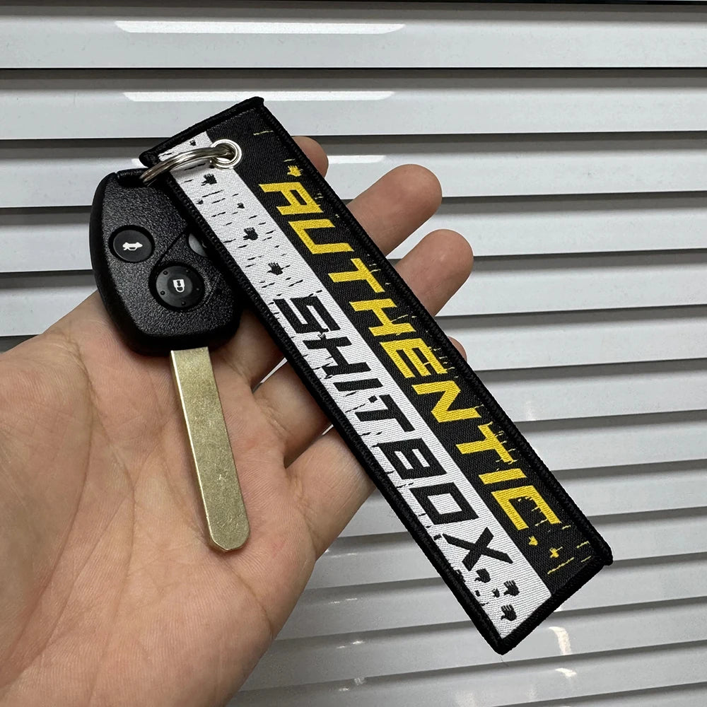 JDM Culture Embroidered Keychain Tag Pendant Car Motorcycle Key Ring Holder