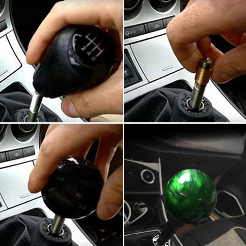 Universal Acrylic Round Ball Gear Shift Knob with 3 Copper Thread Adapters