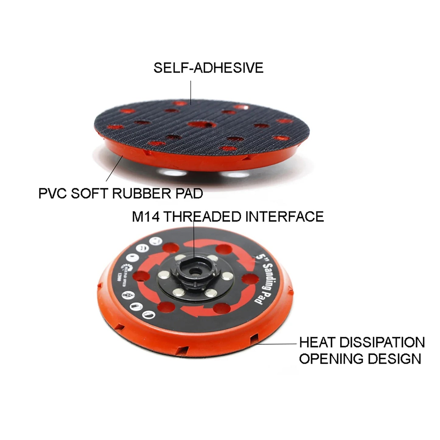 125/150mm 6 Hole DA Polisher Backing Plate Self Adhesive Sanding Pad