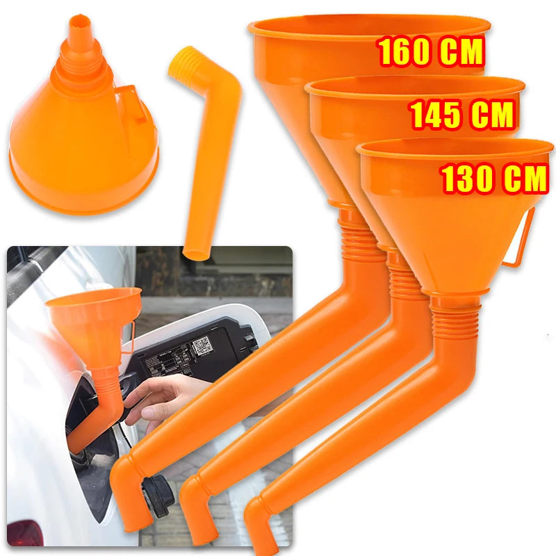 130/145/160cm Long Fuel Funnel with Filter Gas Oil Funnel Car Motorcycle Tool