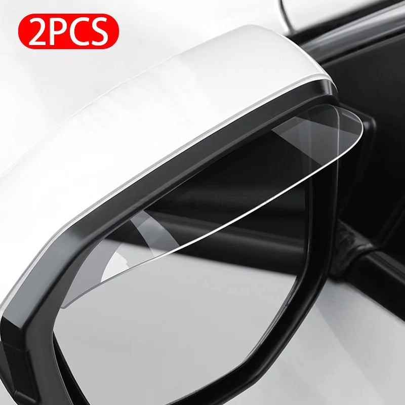 2PCS Universal Car Rearview Mirror Rain Shield Eyebrow Visor Anti-Rain Cover