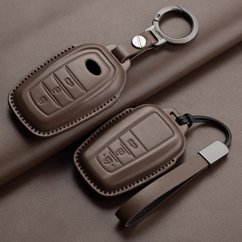 Leather Smart Key Case Cover for Toyota Prius, Camry, Corolla, Avalon, C-HR, RAV4