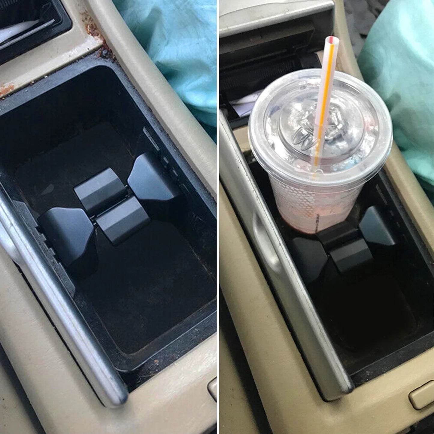 Center Console Cup Holder Insert Divider Kit for Toyota Highlander 2002–2007